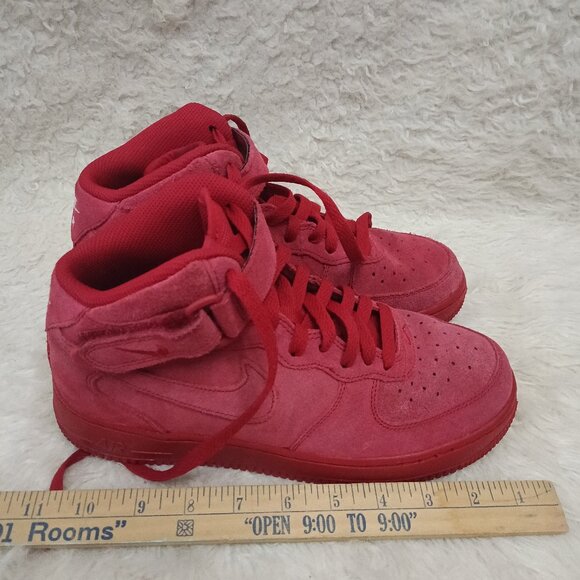 Nike Air Force 1 Mid GS Gym Red Suede 314195-603 Size US 7Y Athletic Sneaker - Picture 3 of 11